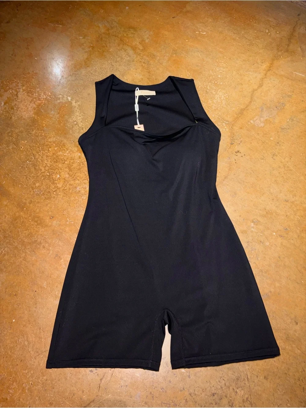 Sleek Black Sleeveless Athletic Romper